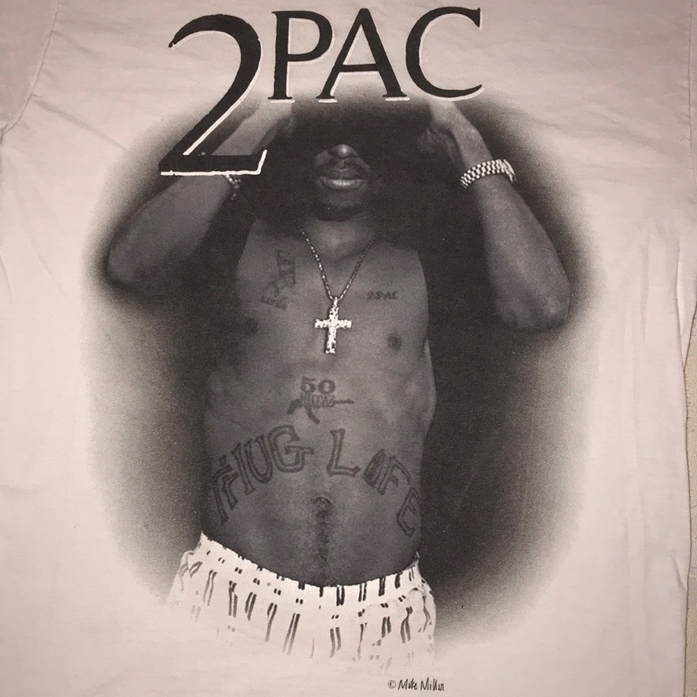 2Pac white short sleeve T-shirt